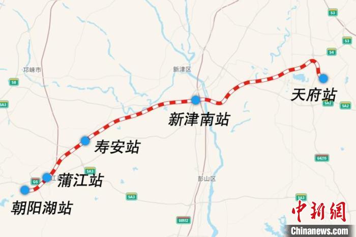 成都鐵路樞紐天府至朝陽湖段線路圖。　國鐵集團(tuán)供圖
