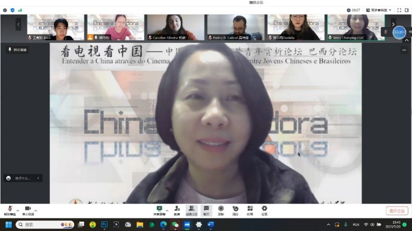 中國傳媒大學(xué)外國語言文化學(xué)院院長文春英教授。 論壇截圖