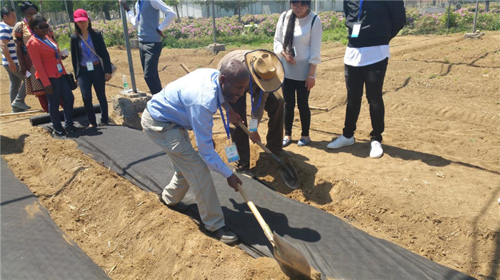 孫釗現(xiàn)場指導(dǎo)農(nóng)民耕種。受訪者供圖