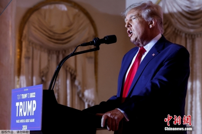 當(dāng)?shù)貢r間2022年11月15日，美國前總統(tǒng)特朗普在佛羅里達(dá)州海湖莊園發(fā)表演講，正式宣布將參加2024年美國總統(tǒng)大選。據(jù)美媒報道，特朗普已正式提交文件加入2024年總統(tǒng)競選。這是特朗普第三次發(fā)起美國總統(tǒng)競選活動。