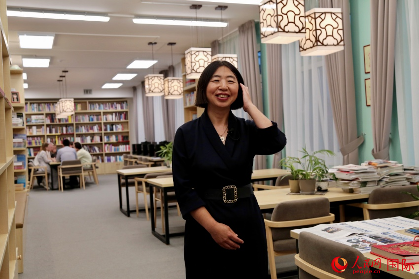 白俄羅斯國立大學(xué)共和國漢學(xué)孔子學(xué)院中方院長劉素玲。人民網(wǎng)記者 朱虹攝