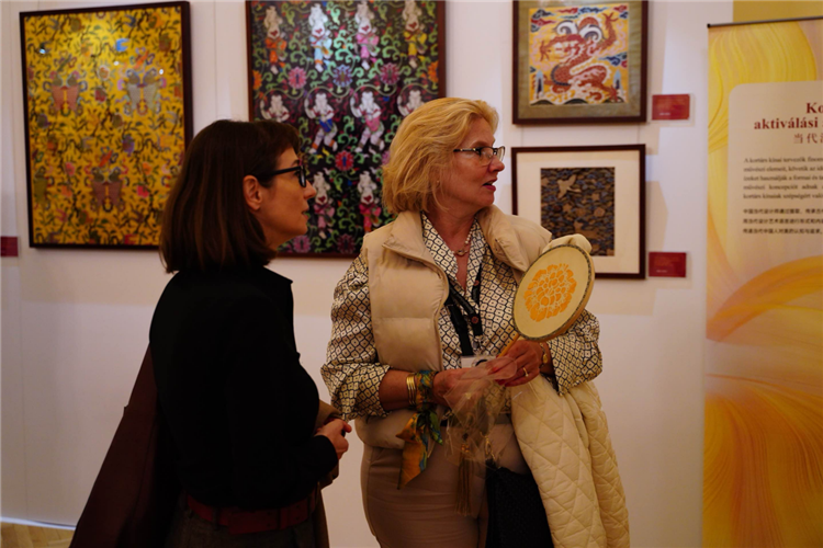 游客觀賞。布達(dá)佩斯中國文化中心供圖