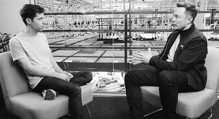 奧特曼與馬斯克的對(duì)談。圖源：視頻截圖