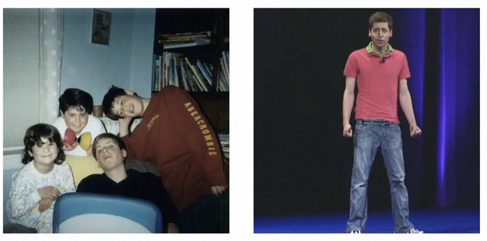 左為童年奧特曼與兄弟姐妹的合影。右為23歲時(shí)的奧特曼。圖源：Youtube