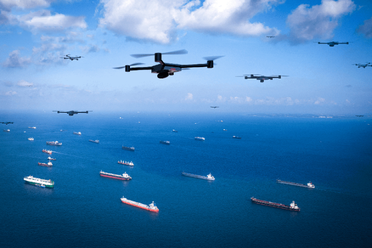 圖為智能無人系統(tǒng)未來在海洋上的模擬應(yīng)用場景。挑戰(zhàn)賽主辦方供圖