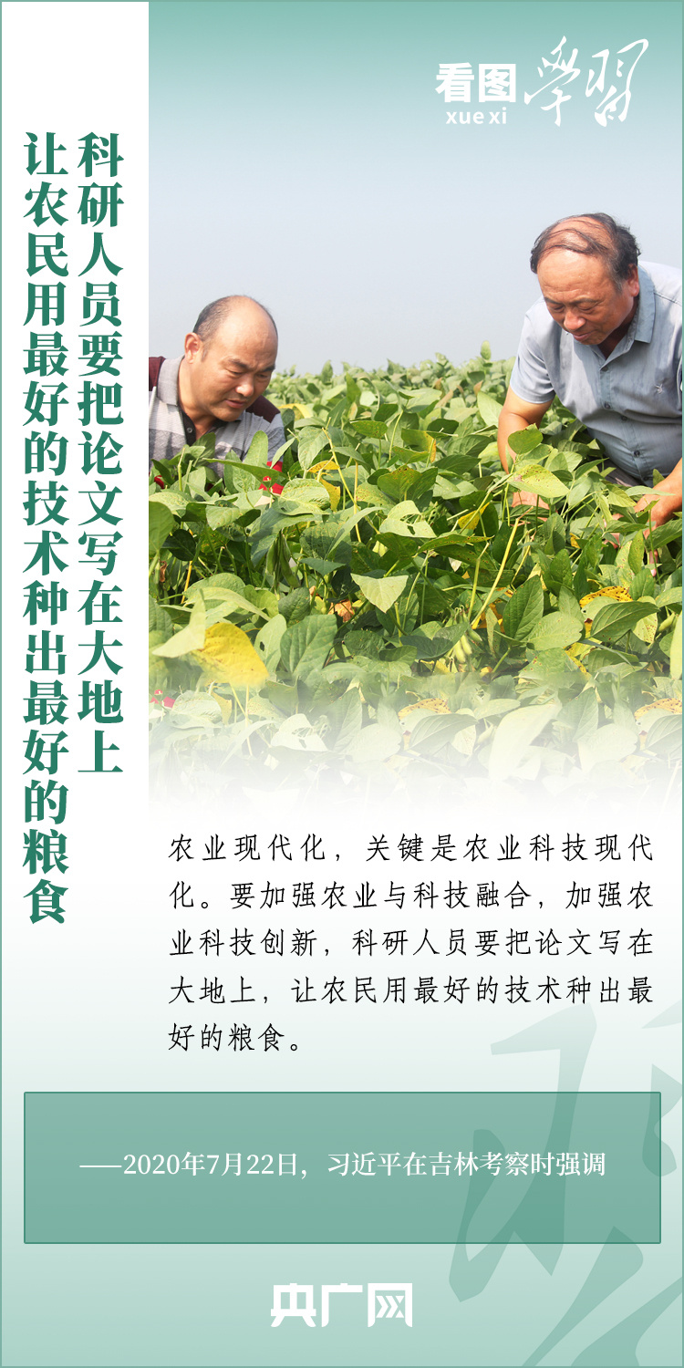 看圖學(xué)習(xí)丨推廣良田、良種、良法、良機(jī) 給農(nóng)業(yè)現(xiàn)代化插上科技的翅膀