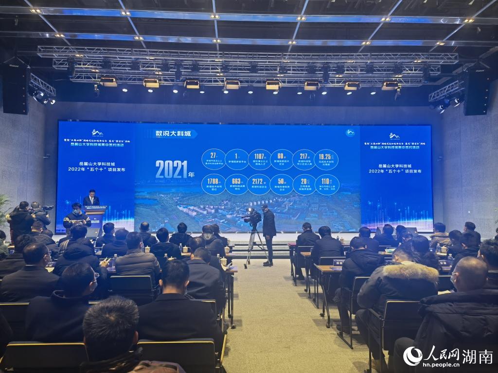 大科城管委會主任羅予武發(fā)布“五個十”項目。人民網(wǎng) 匡瀅攝