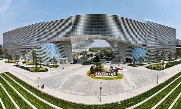 航拍揚州運河大劇院。孟德龍攝