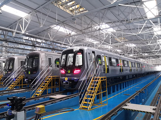 石家莊地鐵二號線列車。 中車齊車集團石家莊公司供圖