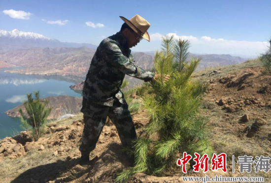 圖為尖扎干部職工生態(tài)建設(shè)和環(huán)境保護現(xiàn)場。尖宣 供圖