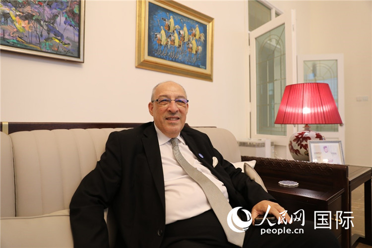 9月6日，摩洛哥駐華大使阿卜杜勒卡迪爾·安薩里接受人民網記者采訪。人民網記者 翟轉麗攝