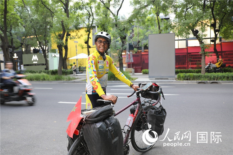 摩洛哥自行車運動員卡里姆·穆斯塔。人民網記者 翟轉麗攝