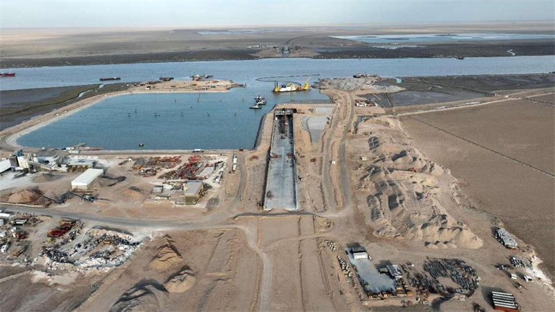 施工現(xiàn)場一景。中交天津航道局有限公司供圖