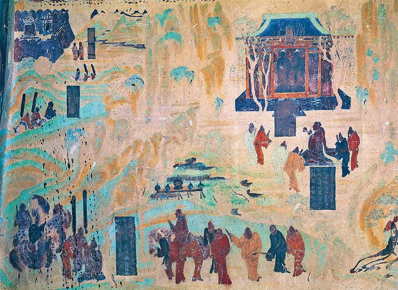 圖為莫高窟第323窟《張騫出使西域圖》。敦煌研究院供圖