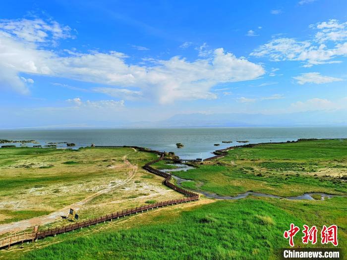 圖為航拍都蘭湖國(guó)家濕地公園?！∑钤鲚?攝
