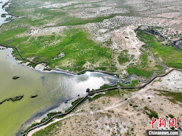 圖為航拍都蘭湖國(guó)家濕地公園?！∑钤鲚?攝