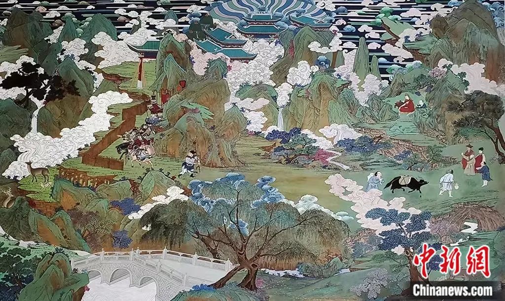 臨摹、補繪的青海瞿曇寺壁畫。受訪者 供圖