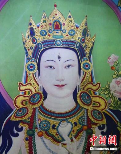 安多強(qiáng)巴繪制的《度母》唐卡。<a target='_blank' href='/'><p  align=