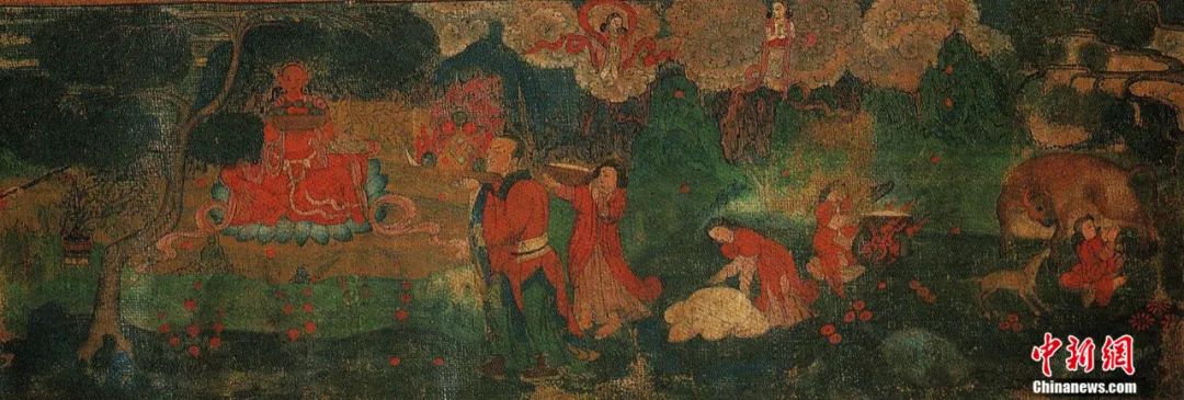 14世紀(jì)唐卡卷軸畫《女神》局部。<a target='_blank' href='/'><p  align=