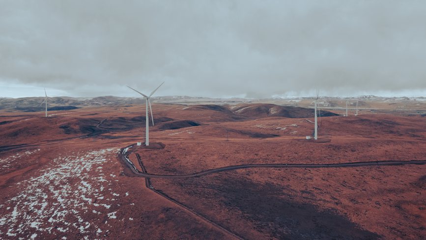 西藏自治區(qū)那曲市色尼區(qū)100兆瓦風(fēng)電。趙清鵬攝